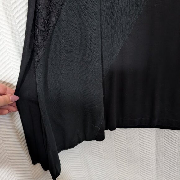 Robert Kitchen Black Mixed Media Dress Lace Mesh & Sequins Stretch Size Large - Picture 8 of 14